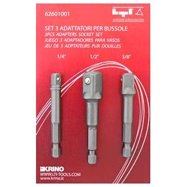 ADATTATORE PER AVVITATORE KRINO SET DA 3 PZ ATT. 1/4" - 1/2"- 3/8"